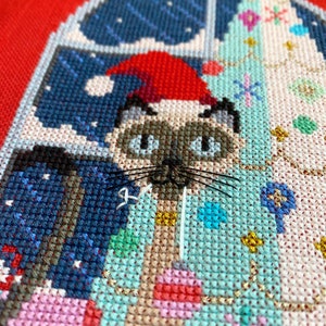 Christmas Cat printed version Satsuma Street cross stitch pattern image 3