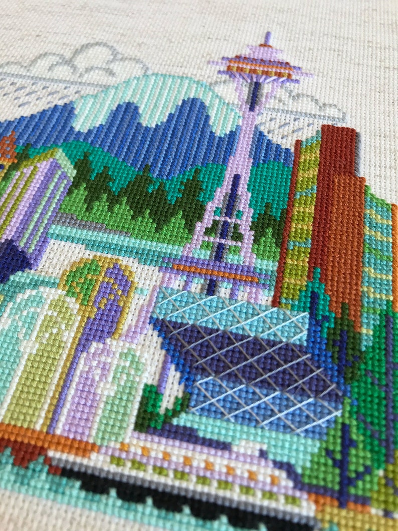 Pretty Little Seattle Satsuma Street Modern Cross Stitch Etsy