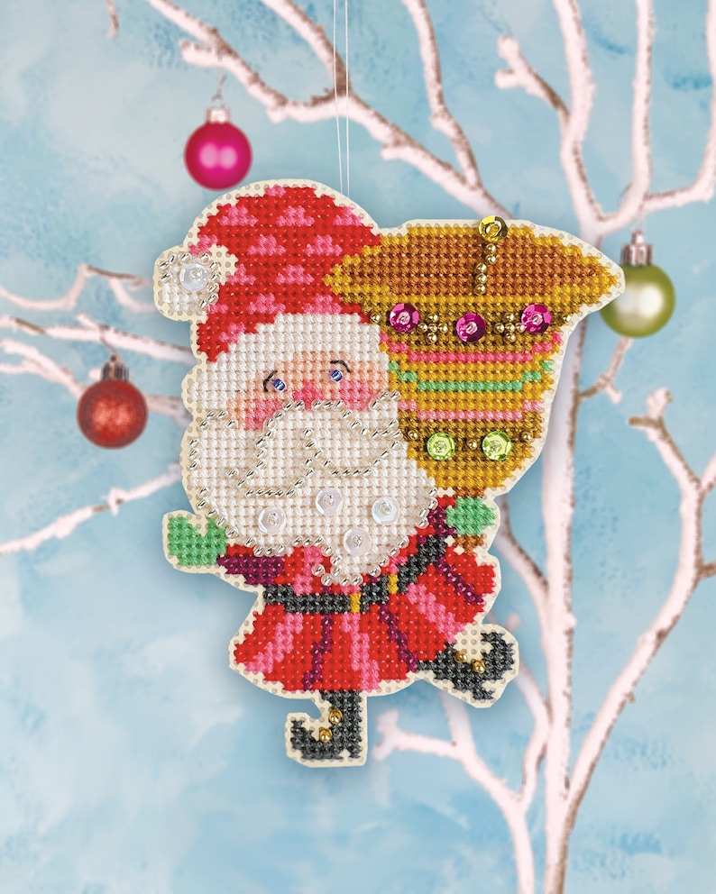 KIT 2022 ornament set Satsuma Street Christmas ornament cross stitch kit image 2