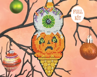 KIT - Eye Scream - Satsuma Street Halloween Ornament cross stitch kit
