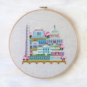 Pretty Little Washington DC Satsuma Street Modern Cross Stitch Pattern PDF Instant download image 4