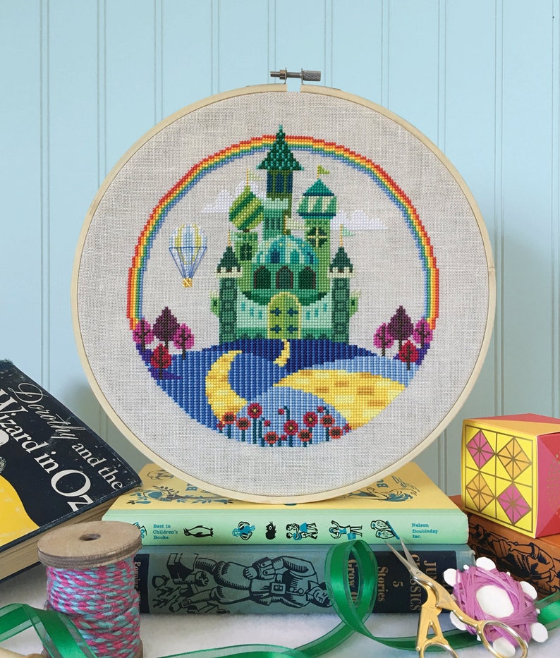 The Emerald City printed version Satsuma Street Wizard of Oz cross stitch pattern image 1