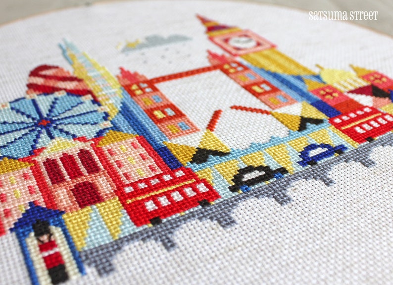 Pretty Little London printed version Satsuma Street Modern Cross stitch pattern image 2