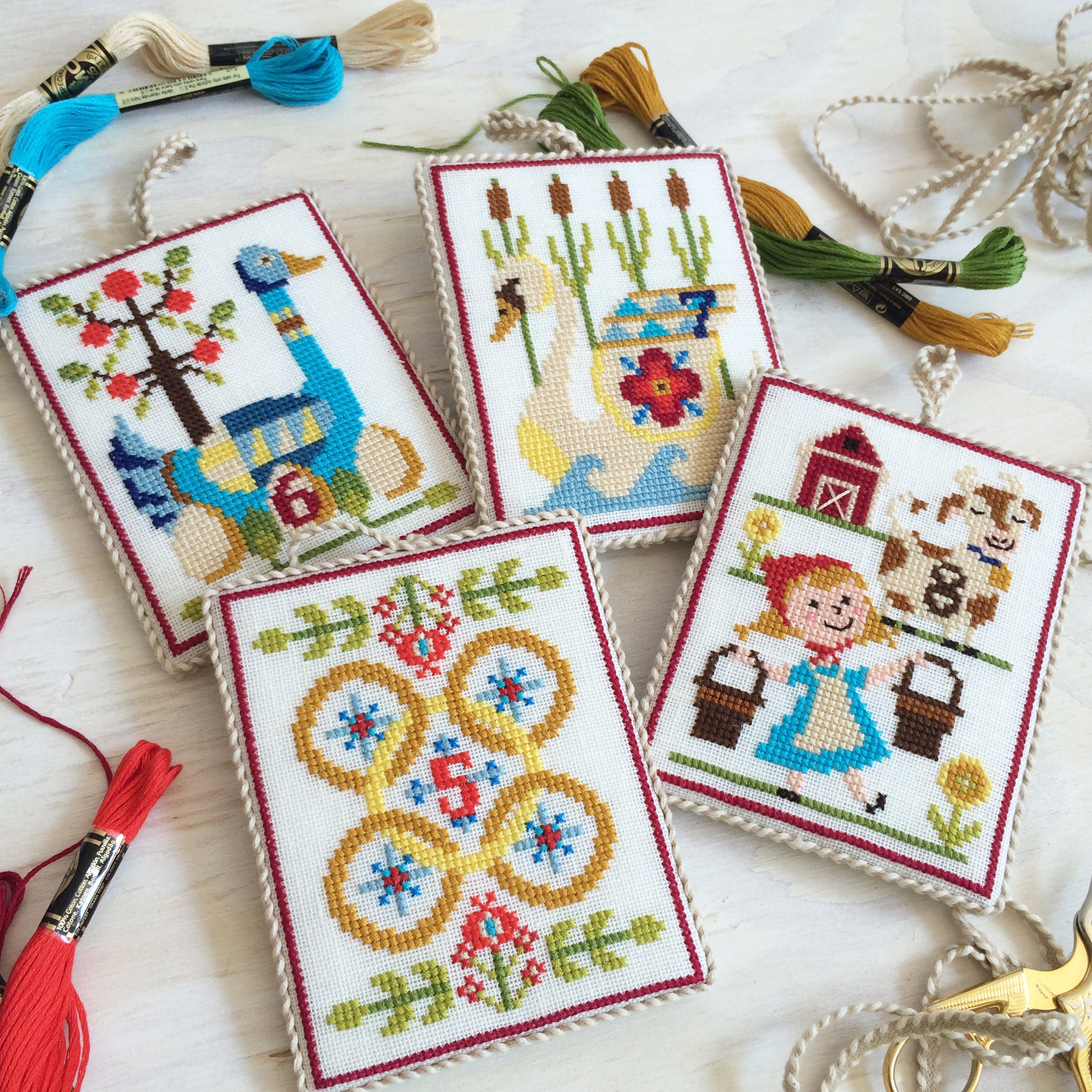 12 Days of Christmas Ornaments - Modern Cross Stitch PDF