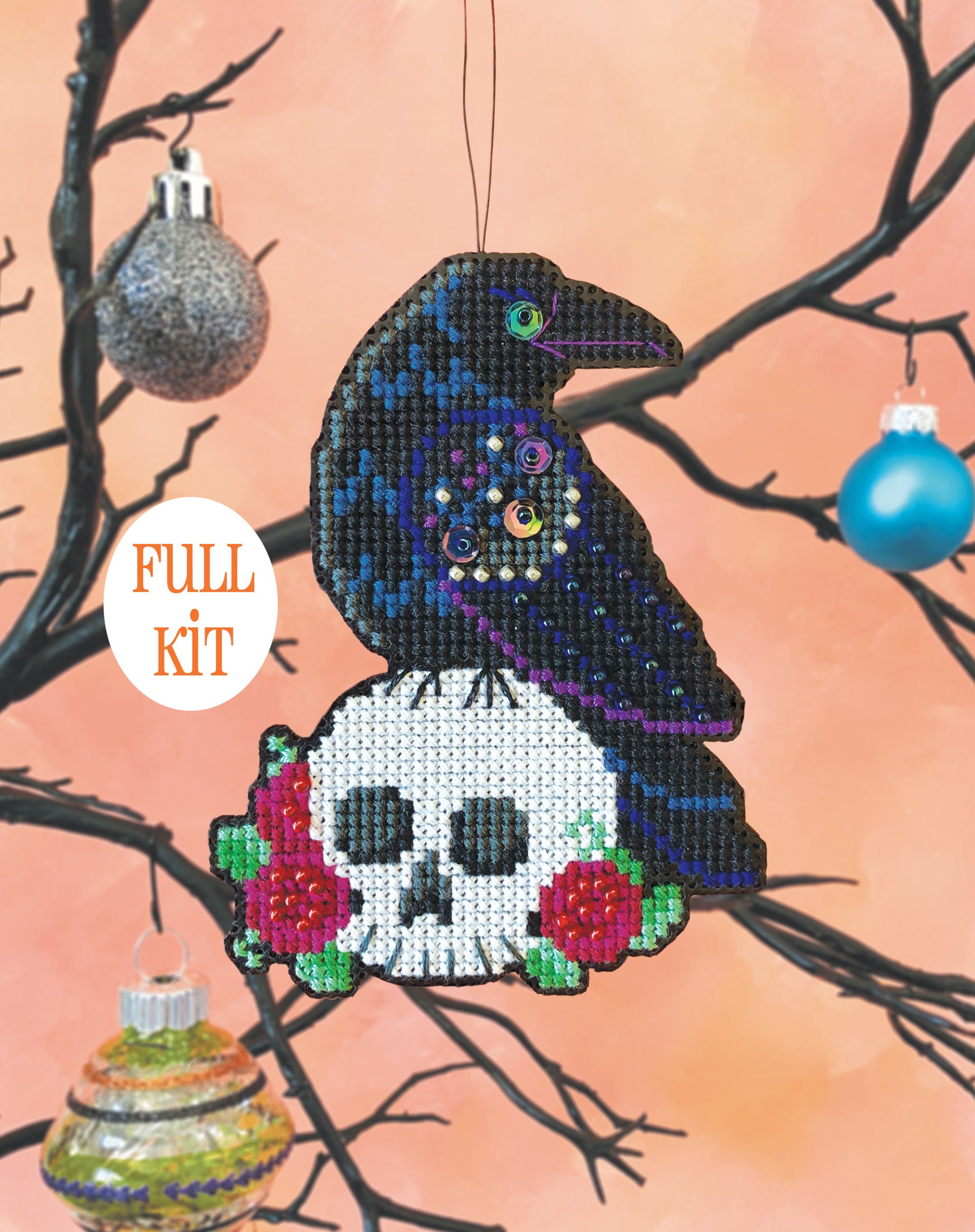 KIT - Nevermore - Satsuma Street Halloween Ornament cross stitch kit