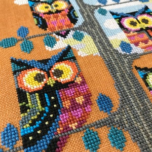 Whooo's There Satsuma Street Halloween Owls cross stitch pattern Instant download PDF image 2