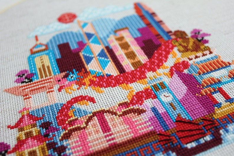 Pretty Little Hong Kong Satsuma Street Modern Cross Stitch Etsy