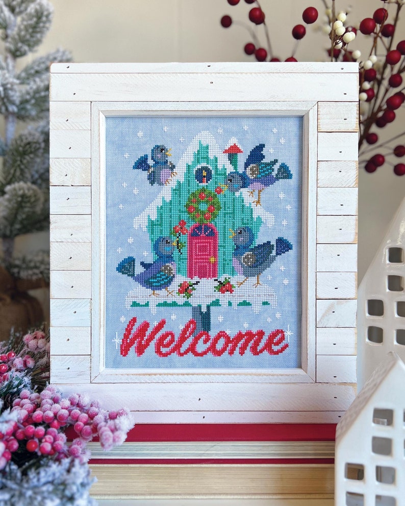 Winter Welcome - Satsuma Street cross stitch pattern - instant download
