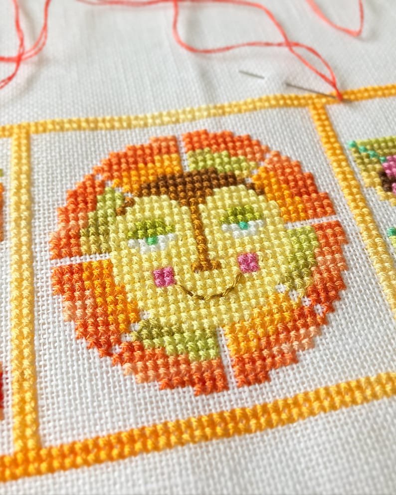 Verano Satsuma Street Summer sampler modern folk cross stitch pattern Instant download PDF image 2