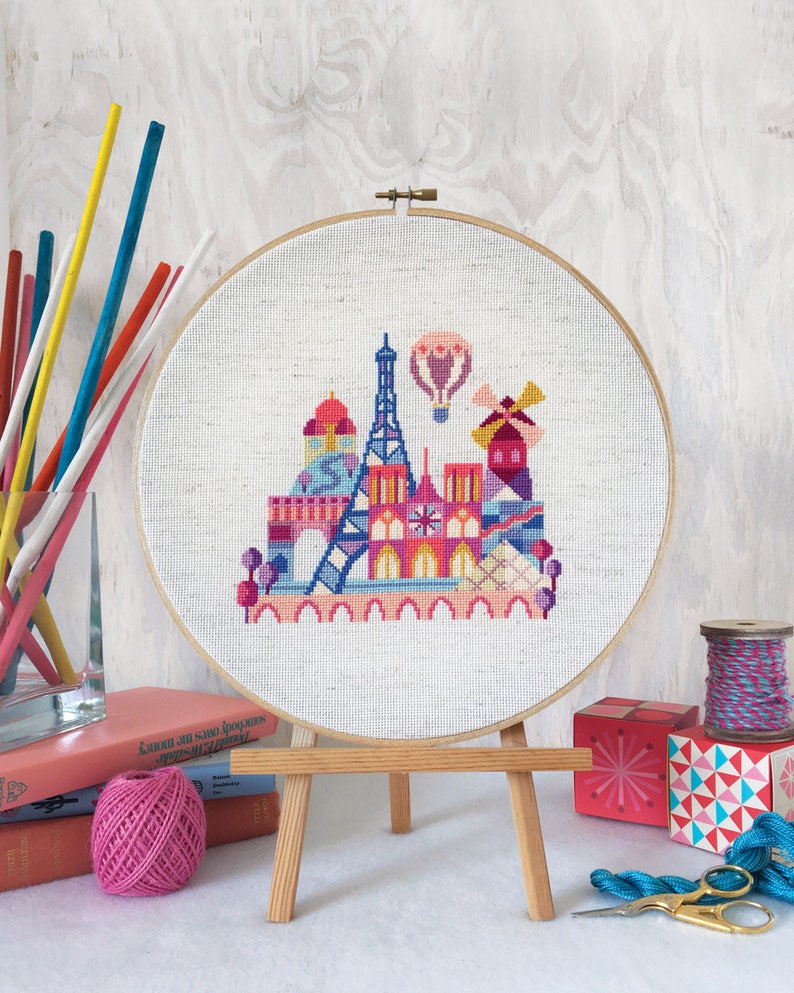 Pretty Little Paris - Satsuma Street Modern Cross stitch pattern PDF - Instant download 