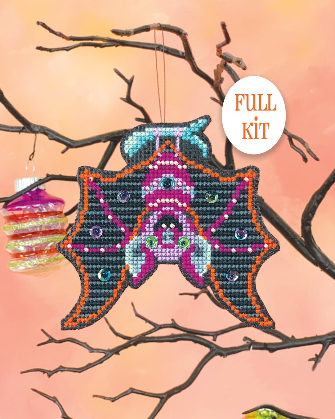 KIT Little Batty Satsuma Street Halloween Ornament Cross Etsy