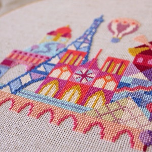 Pretty Little Paris printed version Satsuma Street Modern Cross stitch pattern image 2