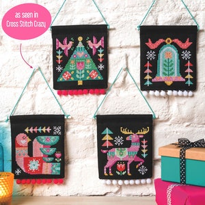 Deck the Halls printed version Satsuma Street modern Christmas cross stitch pattern image 5