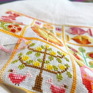 Verano Satsuma Street Summer sampler modern folk cross stitch pattern Instant download PDF image 3