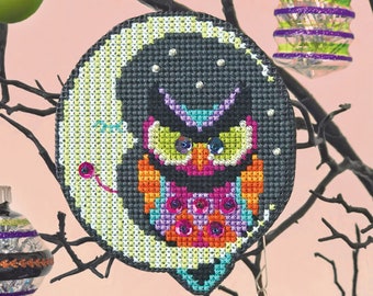 Night Owl - Satsuma Street - Halloween Ornament cross stitch pattern PDF - Instant download