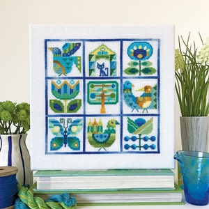 Primavera printed version Satsuma Street modern folk cross stitch pattern image 1