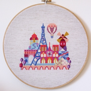 Pretty Little Paris printed version Satsuma Street Modern Cross stitch pattern image 3