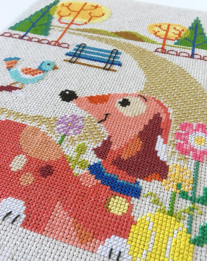 Dog Park Satsuma Street modern cross stitch pattern PDF | Etsy