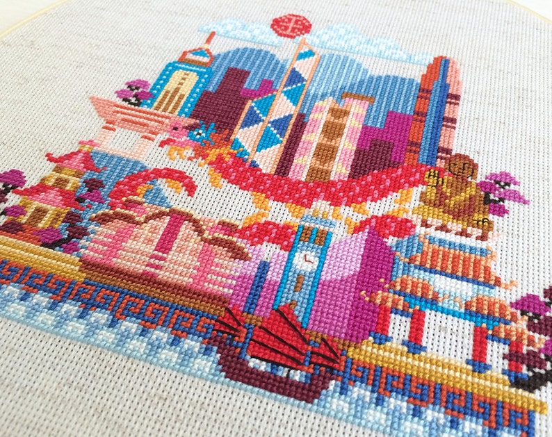 Pretty Little Hong Kong Satsuma Street Modern Cross Stitch Etsy Hong Kong