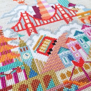 Pretty Little San Francisco Satsuma Street Modern Cross stitch pattern PDF Instant download image 2