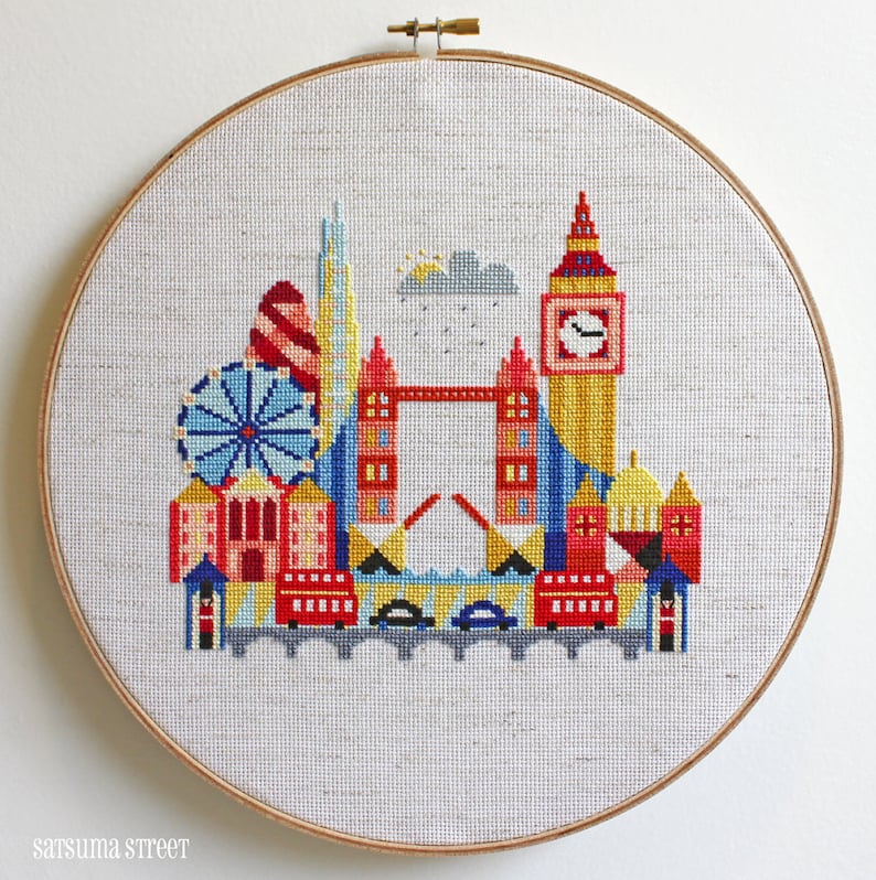 Pretty Little London printed version Satsuma Street Modern Cross stitch pattern image 3