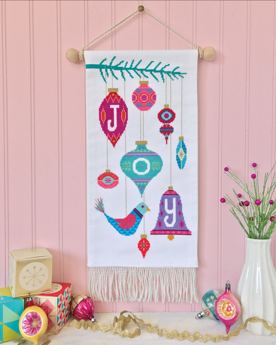 Joy - Satsuma Street - Modern Christmas cross stitch pattern PDF - In…