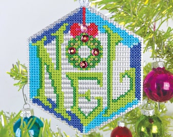 Noel ornament - Satsuma Street - Christmas Ornament cross stitch pattern PDF - Instant download