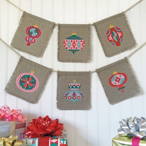 Christmas Baubles - set of seven charts - Satsuma Street modern cross stitch pattern PDF - Instant download