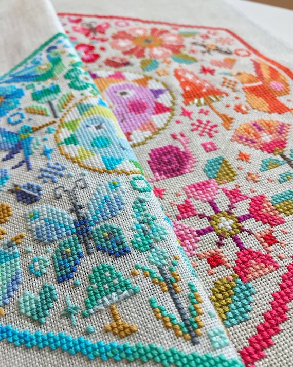 Garden Party Warm Colorway - Satsuma Street - Modern Cross Stitch