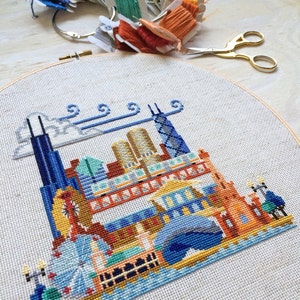 Pretty Little Chicago Printed version Satsuma Street Modern Cross stitch pattern image 4