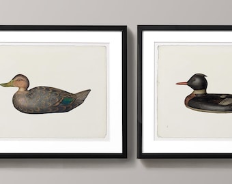Hunt Club Vintage Duck Art Prints for Your Man Cave, Art for Man&#39;s Office, Rustic Decor for Duck Camp,  Rustic Duck Wall Art for Lake House