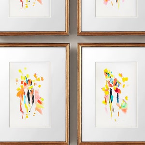 Modern Abstract Art Prints, Bright and Colorful Abstract Watercolor Paintings, Original Abstract Wall Art Paintings