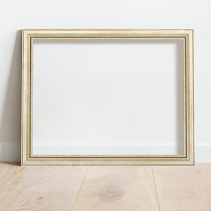 1” Antique Pale Gold Picture Frame - Real Wood Custom Frames for a Gallery Wall, Champagne Silver Wall Frames for Custom Framed Art
