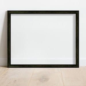 Rustic Black Picture Frame - Real Wood Custom Frames for a Gallery Wall, Distressed Rustic Charcoal Black Wall Frames for Custom Framed Art