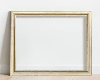 1” Antique Pale Gold Picture Frame - Real Wood Custom Frames for a Gallery Wall, Champagne Silver Wall Frames for Custom Framed Art