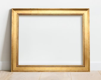 Antique Pale Gold Picture Frame - Real Wood Custom Frames for a Gallery Wall, Antique Gold Wall Frames for Custom Framed Art