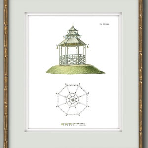Collection of Chinoiserie Pagoda Prints in Grand Millennial Style for Chinoiserie Chic Decor CLXII