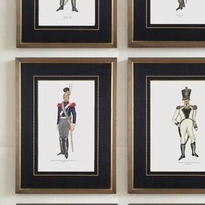 Watercolor Military Uniform Prints - 19th Century European Soldiers for Boys Room and Nursery