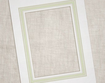 Exclusive Custom French Mats for Fine Art Prints - French Lime & Ecru - 8" x 10 Mats, 11" x 14" Mats, and 16" x 20" Mats for Custom Frames
