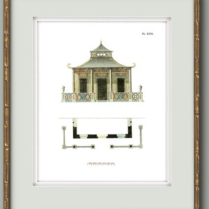 Collection of Chinoiserie Pagoda Prints in Grand Millennial Style for Chinoiserie Chic Decor XXV