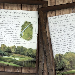 Links to Legend: A Hand-Drawn Chronicle of Golf&#39;s Most Iconic Holes at Pebble Beach and the Master&#39;s at Augusta, Painting Gifts for Golfers