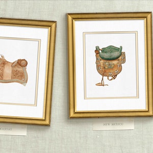 a couple of framed pictures hanging on a wall