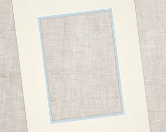 Premium Custom Double Mats for Fine Art Prints - Antique White & French Blue - 8&quot; x 10 Mats, 11&quot; x 14&quot; Mats, and 16&quot; x 20&quot; Mats