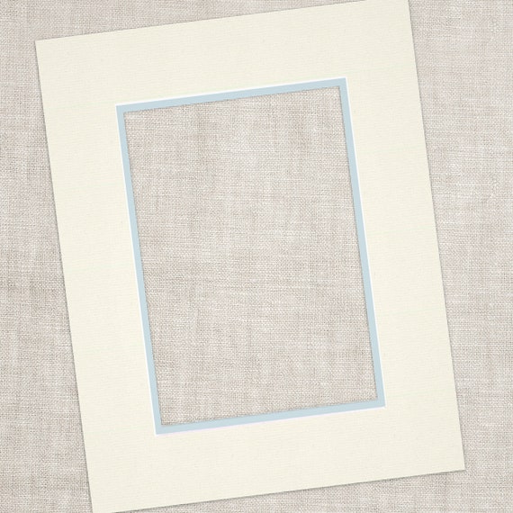 Premium Custom Double Mats for Fine Art Prints - Antique White & French Blue - 8" x 10 Mats, 11" x 14" Mats, and 16" x 20" Mats