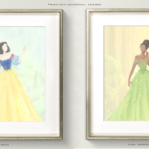 Princess Art Prints for Girls Nursery, Disney Princess Art for Girl's Room, Princess Wall Art, Princess Paintings for Girls Nursery image 7