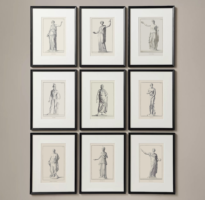 Vintage Architecture Art Prints for Grandmillennial Decor, Architecture Wall Art, Antique Architecture Drawing, Restoration Hardware Dupes image 1