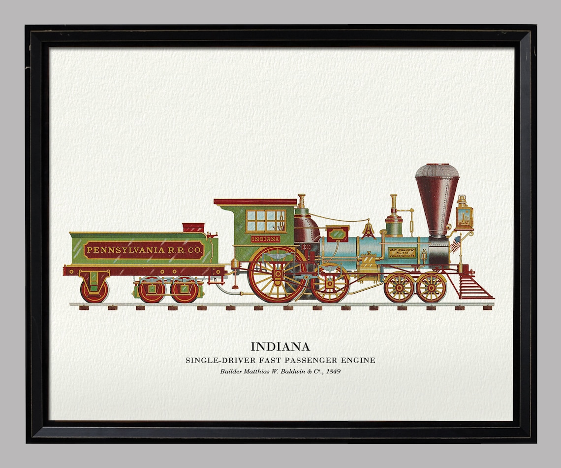 Vintage Train Prints Printable Art Instant Download Set | Etsy