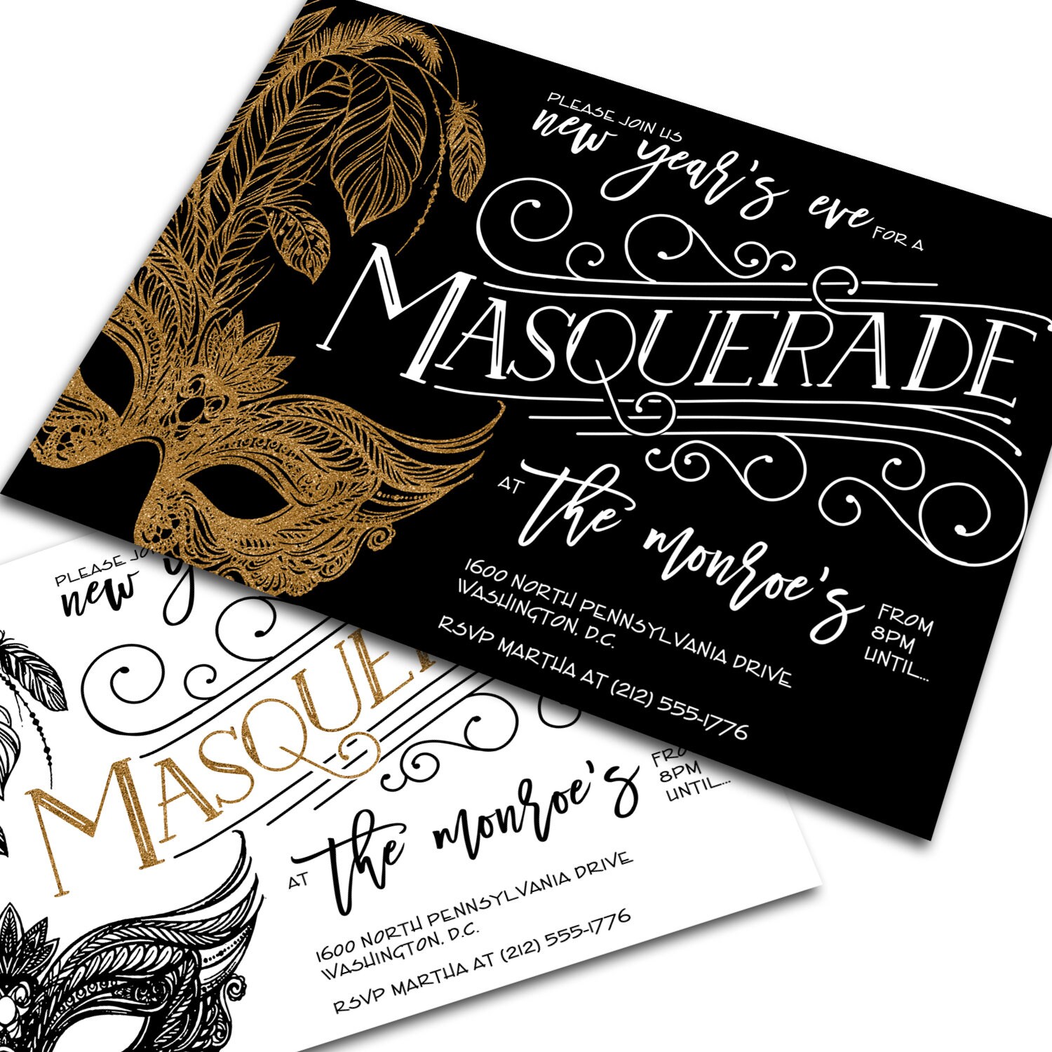 EDITABLE New Years Eve Party Invitation Masquerade Party Invitation Instant Download NYE Party Invitation