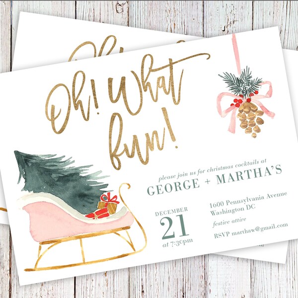 Christmas Party Invitations Etsy