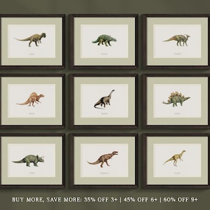 Dinosaur Wall Art, Vintage Dinosaur Prints, Dinosaur Art Prints, Dinosaur Wall Art for Boy&#39;s Nursery, Dinosaur Nursery Art. Prints T Rex